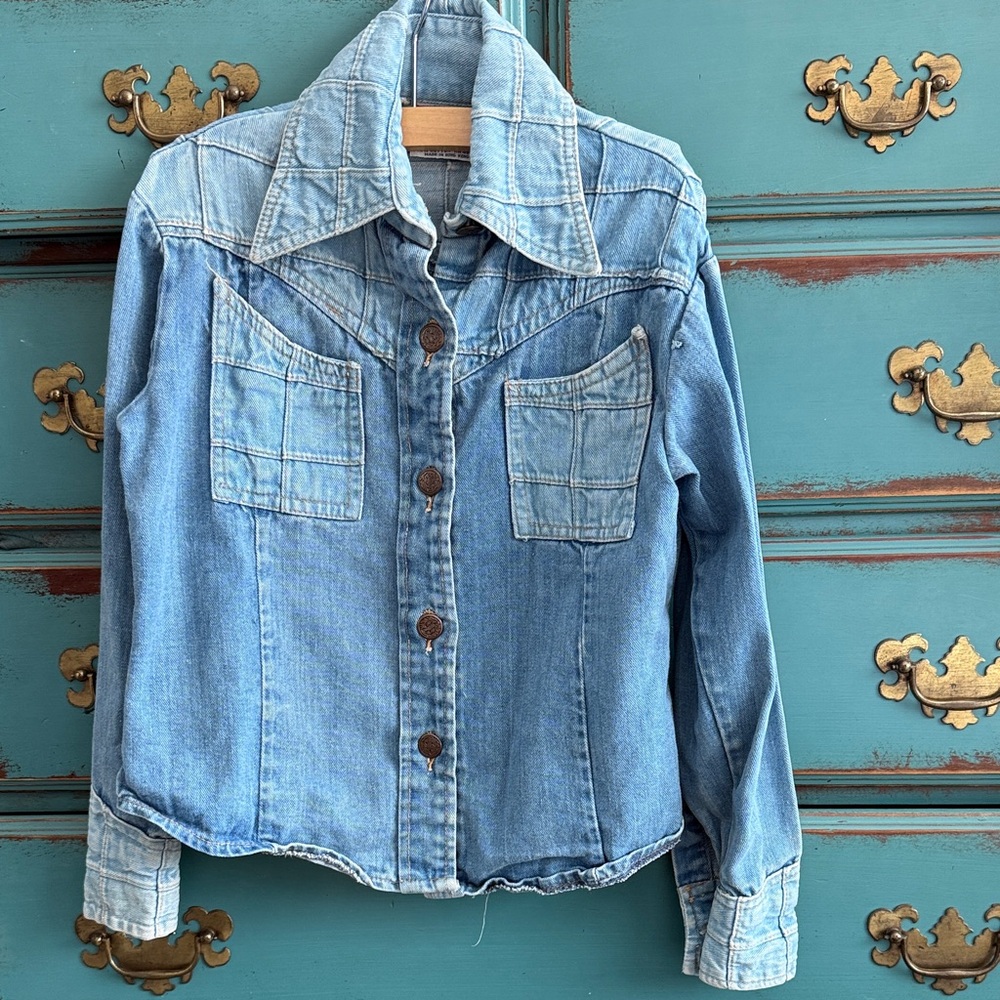 Vintage Longstreet Industries LTD. Kids Denim Button Up Size 7/8